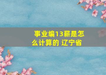 事业编13薪是怎么计算的 辽宁省